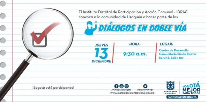 Diciembre 13: Diálogos en Doble Vía en Usaquén Diciembre 13: Diálogos en Doble Vía en Usaquén