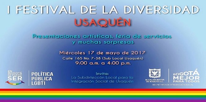 Pieza digital Primer Festival de la Diversidad de Usaquén