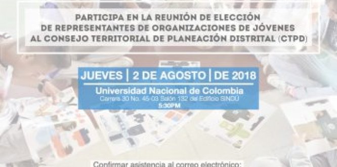 Jueves 2: elección de representantes de organizaciones de jóvenes al Consejo Territorial de Planeación Distrital