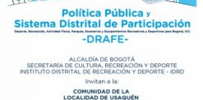 Miércoles 19: socialización política pública Idrd en Servitá Miércoles 19: socialización política pública Idrd en Servitá