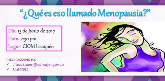 Junio 15: conversatorio sobre la menopausia Junio 15: conversatorio sobre la menopausia