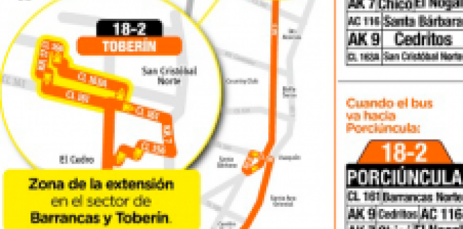 Extensión de la ruta complementaria Toberín – Porciúncula Extensión de la ruta complementaria Toberín – Porciúncula