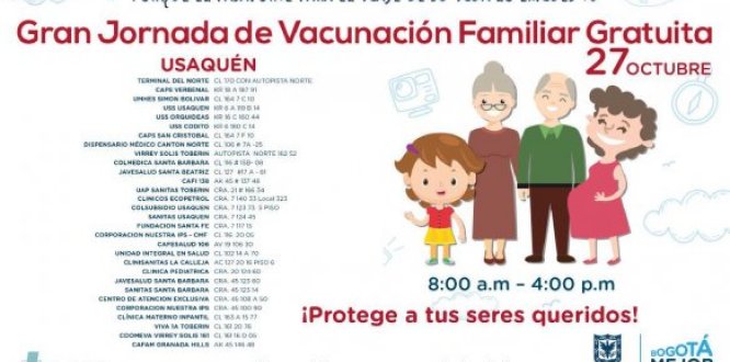 Sábado 27: gran jornada de vacunación familiar gratuita Sábado 27: gran jornada de vacunación familiar gratuita