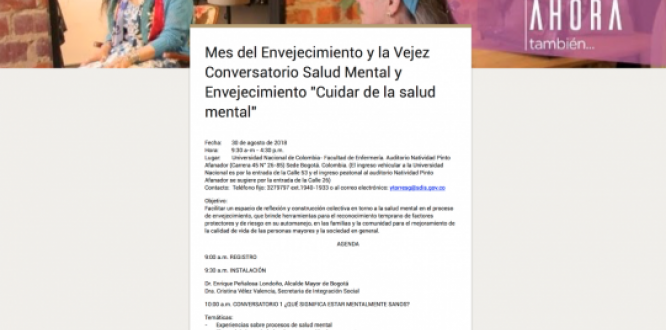 Conversatorio sobre salud mental y envejecimiento Conversatorio sobre salud mental y envejecimiento