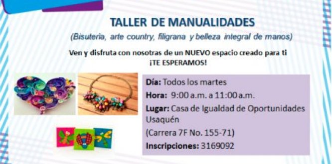 Inscríbase en los talleres de manualidades y técnica vocal
